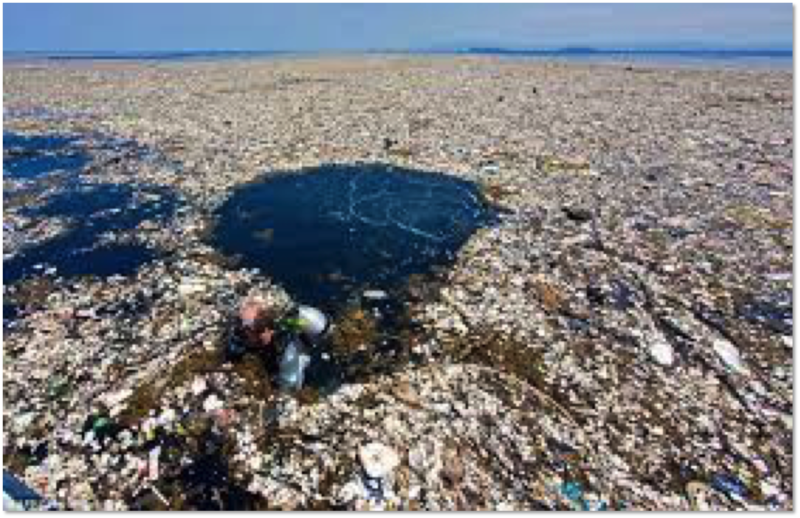 Déchets plastiques flottants